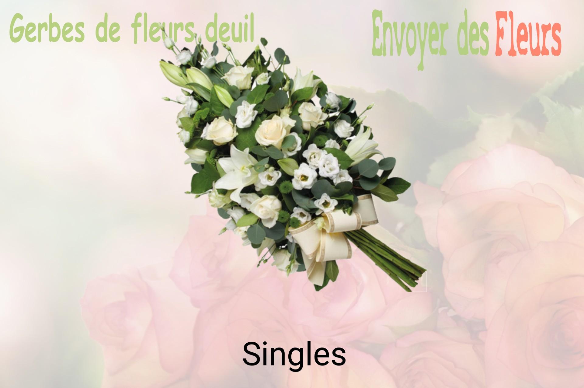 Gerbe de fleurs de deuil livrée à Singles